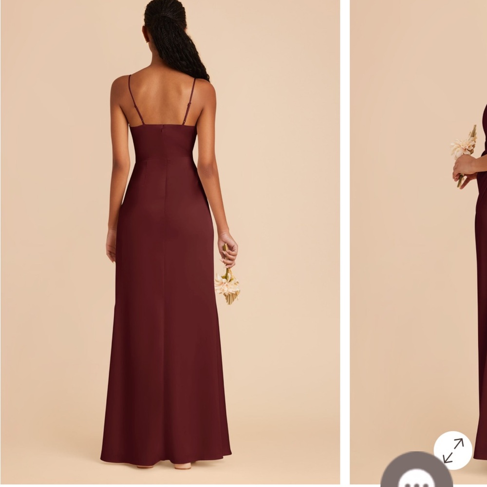 Bridesmaid Birdy Grey Lydia Cabernet Matte Satin Dress (hemmed) - Picture 11 of 12